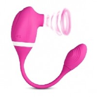 Clitoral Sucking Vibrator with Vibrating Egg Silicone 10 Function PINK